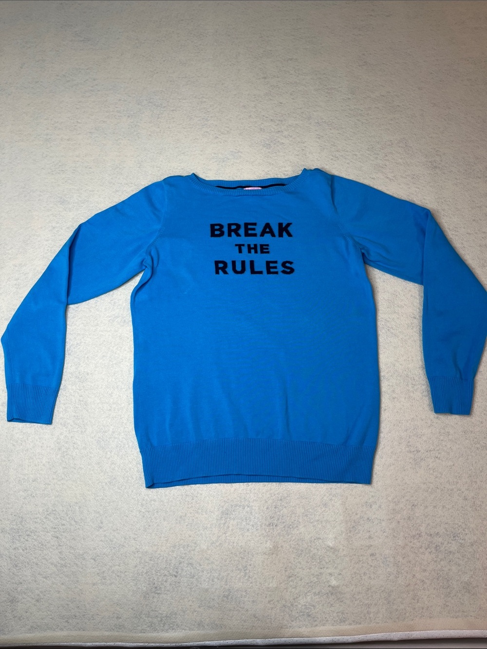 Lily Pulitzer-Vibrant Blue 'Break the Rules' Crewneck Sweater-XL